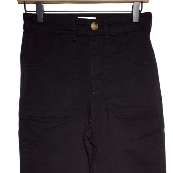 Marine Layer High Waist Flare Jeans | Size 6 | Black Stretch Denim - Picture 2 of 6